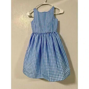 Polo‎ Ralph Lauren Girls Plaid Sleeveless Blue Dress -Size 6
